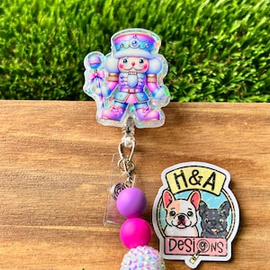 Nutcracker Retractable Badge Reel, Holiday Nurse or Teacher ID Clip Accessory