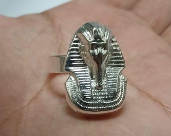 シルバーメッキのツタンカーメン王リング エジプトのファラオ 