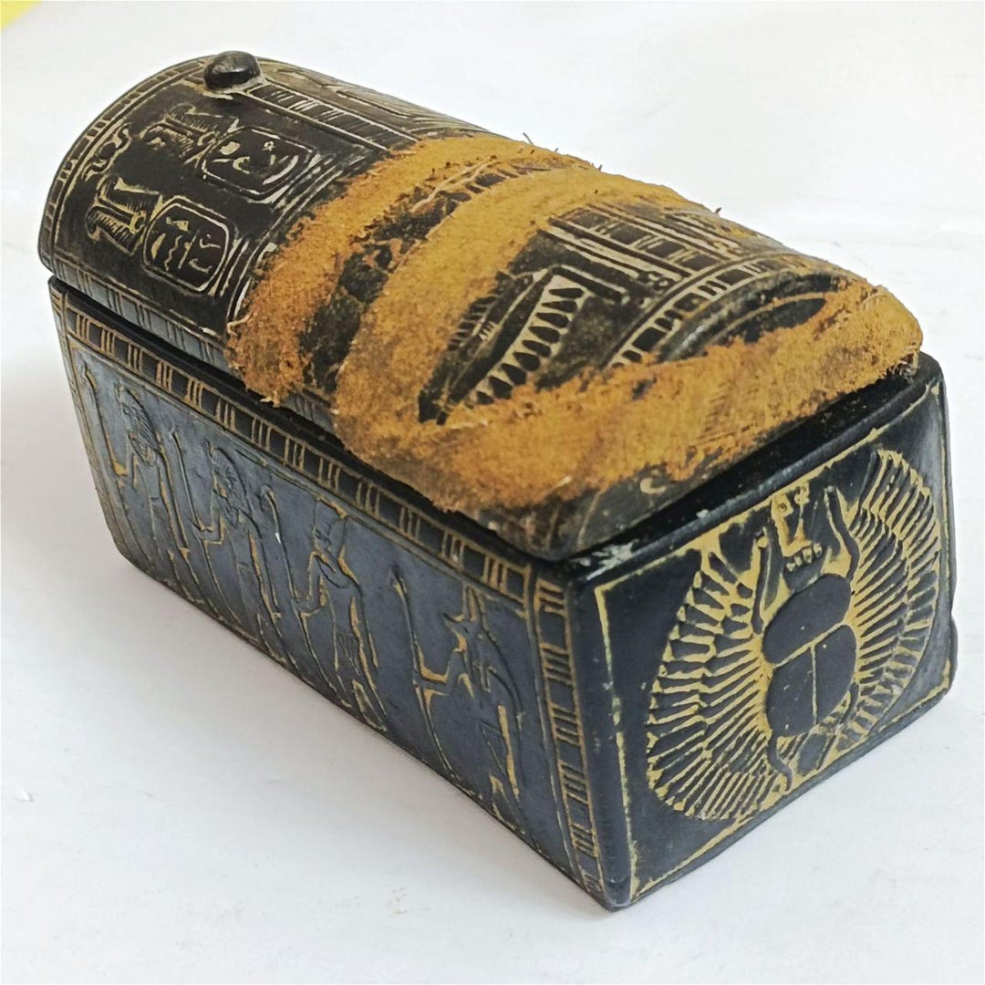 Egyptian Codex Box Antique Egyptian Style Box – Handmade Pharaoh Sarcophagus With Scarab ...