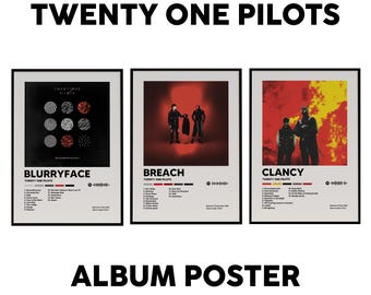 Twenty One Pilots Poster | Album Cover Wall Art | Complete Tracklist Print | Music Room Decor  | Gift for Twenty One Pilots Fans