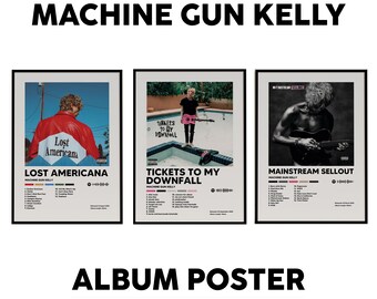 Machine Gun Kelly Minimal Album Poster | MGK Pop Punk Wall Art | Tickets to My Downfall Inspired Decor | Digital Download 4K