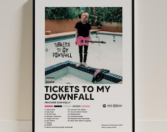 Machine Gun Kelly Minimal Album Poster | MGK Pop Punk Wall Art | Tickets to My Downfall Inspired Decor | Digital Download 4K