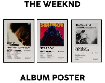 The Weeknd Poster | Album Cover Wall Art | Complete Tracklist Print | Music Room Decor | Spotify Code | Gift for The Weeknd Fans