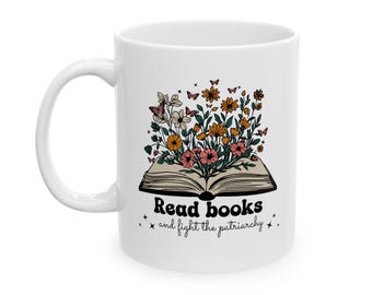 Read Books & Fight The Patriarchy Ceramic Mug: Feminist Gift