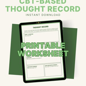 CBT Gedanken-Aufzeichnung Arbeitsblatt: Kognitive Verhaltenstherapie zum Ausdrucken (PDF-Download A4-Größe)