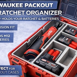 Milwaukee M12 Ratchet Organizer | Packout Battery Holder Insert
