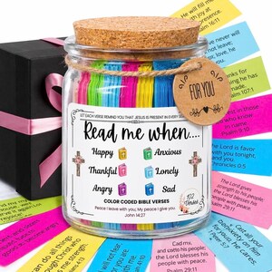 Read Me When Bible Verse Jar, Color Coded Scripture Encouragement