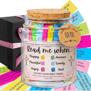 Read Me When Jar, Bible Verse Jar for Daily Scripture Encouragement ,  Bible Verses, Christmas Gift, Birthday Gift, Christian Gift
