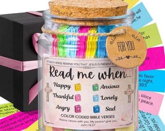 Read Me When Jar, Bible Verse Jar for Daily Scripture Encouragement ,  Bible Verses, Christmas Gift, Birthday Gift, Christian Gift