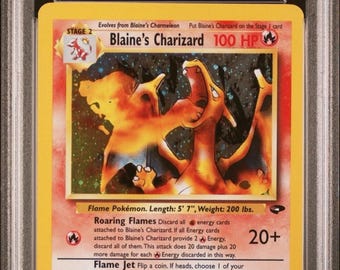 blaine's charizard pokemon card value Blaine's Charizard 2/132 Gym Challenge 1st Edition Holo Vintage Pokemon