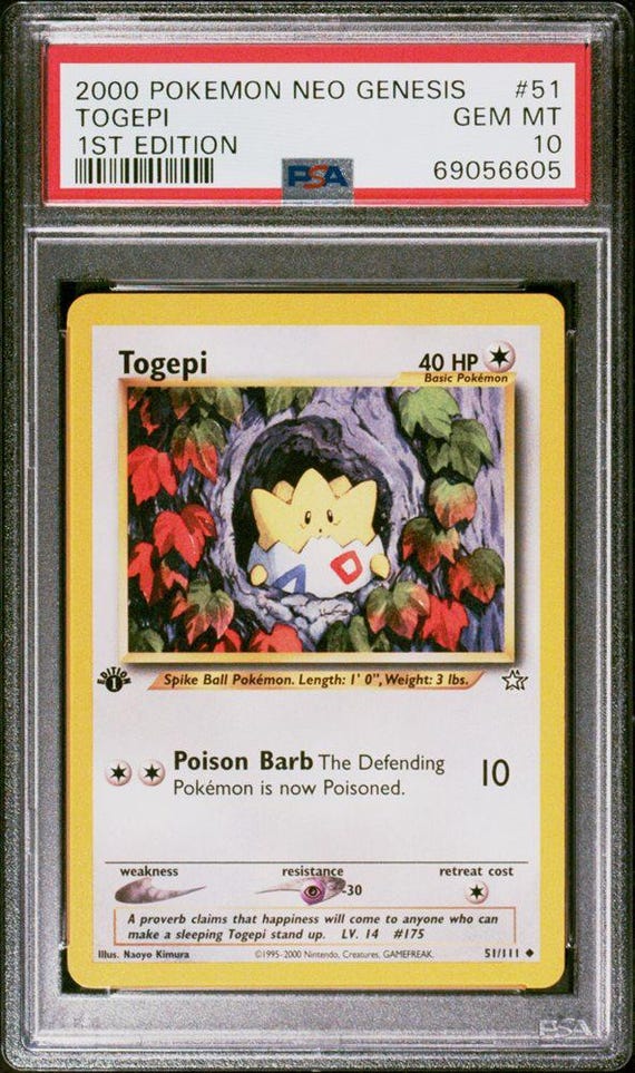2000 POKEMON NEO GENESIS Togepi 1st Edition - Etsy