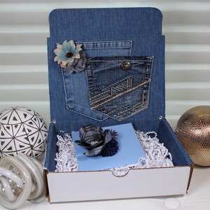 Handcrafted Denim Gift Box with Custom Cards