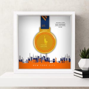 New York City Marathon Personalized Medal Frame (Skyline)