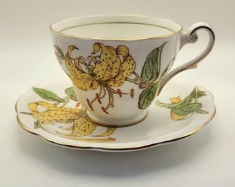 Vintage Morningstar Royal Standard Bone China Teacup Saucer 1960s