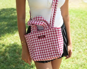 Handmade Gingham Tote Bag: Lightweight Cotton Everyday Purse