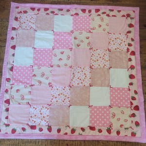 Strawberry and cream baby blanket