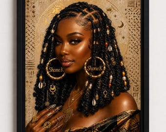 LOCS ARE LUXURY™ Black Woman Wall Art | Afrocentric Salon Decor | Luxury Locs Poster | Melanin Wall Decor | Hair Stylist Gift