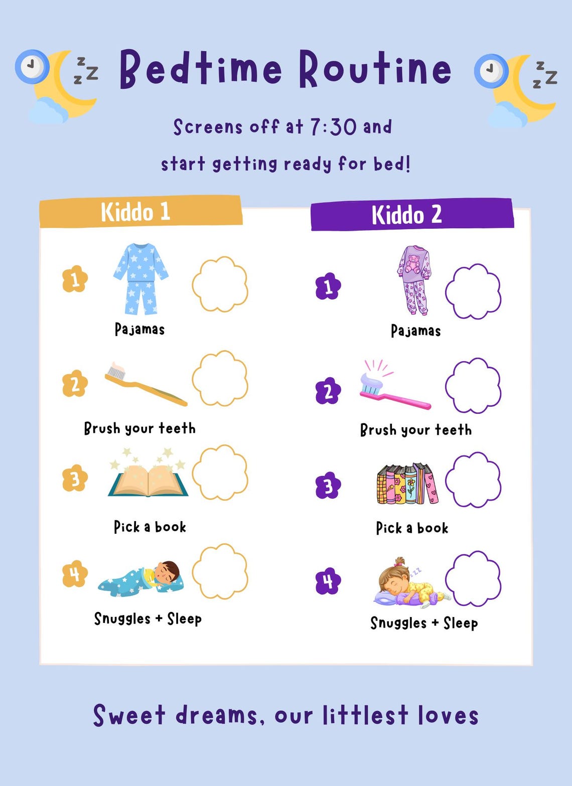 Customizable Routine Printable for Kids - Etsy