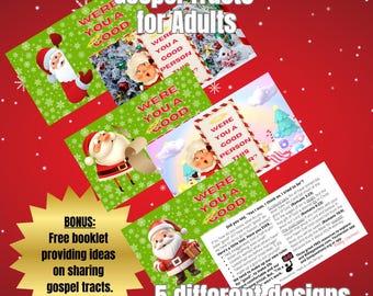 Christmas Santa Gospel Tract Cards: Christian Evangelism (PDF Download)