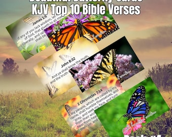 Butterfly Design Scriptures KJV: Christian Bible Verse Prints, 300 DPI