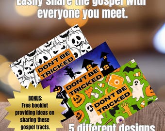 Festive Halloween Gospel Tracts, Autumn Christian Evangelism Outreach Cards (Digital Download)