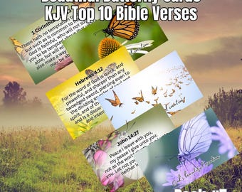 Butterfly KJV Scripture Cards: Christian Encouragement Prints (Digital Download)