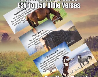 Horse Scripture Cards: ESV Bible Verse Cards for Equestrian Gift, 300 DPI (Digital Download)