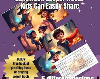 Halloween Gospel Tracts for Kids: 5 Fun Designs (Digital Download)
