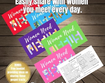 "Frauen brauchen Jesus Illusion ""Evangelium Traktate: Christliche Evangelisationskarten"" (300 DPI Digital Download)"