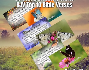 Butterfly Scripture Pack: KJV Bible Verse Cards, 300 DPI (Digital Download)