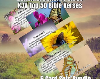 Butterfly Scriptures Bundle: KJV Bible Verse Prints, 300 DPI (Digital Download)