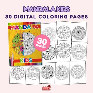 Mandala Kids Coloring Book - 24 Easy Mandalas for Children | Printable PDF | Stress Relief & Creativity