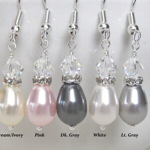 Pearl Drop Bridal Earrings, Bridal Jewelry, Bridesmaid Earrings, Wedding Jewelry, Bridesmaids Jewelry