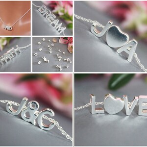 Initial Charm Necklace, Personalized Initial Necklace, Tiny Silver Letters, Initial Necklace, Bridesmaids Jewelry Gift, Wedding Necklace