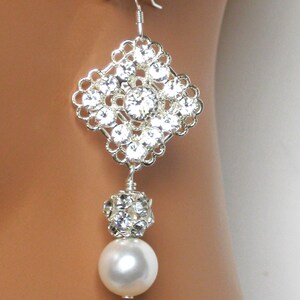 Bridal earrings, Rhinestone earrings, Wedding jewelry, Chandelier earrings, Long Dangle earrings