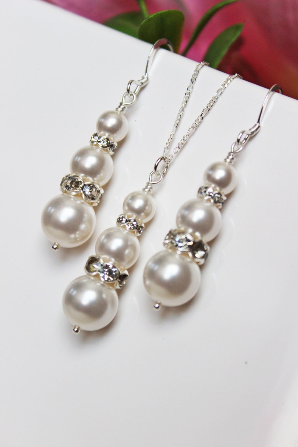 Bridal Jewelry Set. Earrings Necklace Set. Bridesmaid Gifts. Etsy