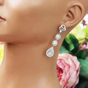 Elegant Wedding Earrings, Cubic Zirconia Tear Drop Bridal Earrings, Crystal wedding earrings, rhinestone bridal earrings, bridal accesories