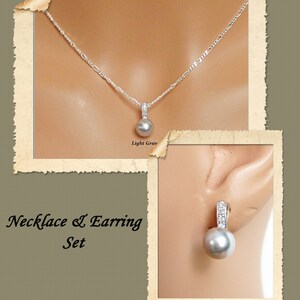 Cubic Zirconia Bridal Jewelry Set, Simple Classic Pearl Pendant, Bridesmaids Gifts, Bridesmaids Jewelry Set