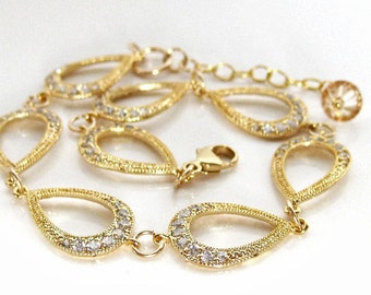 Gold Bridal Jewelry, Wedding  Bracelet, Bridesmaids Gifts, Wedding Jewelry, Bridesmaids Jewelry