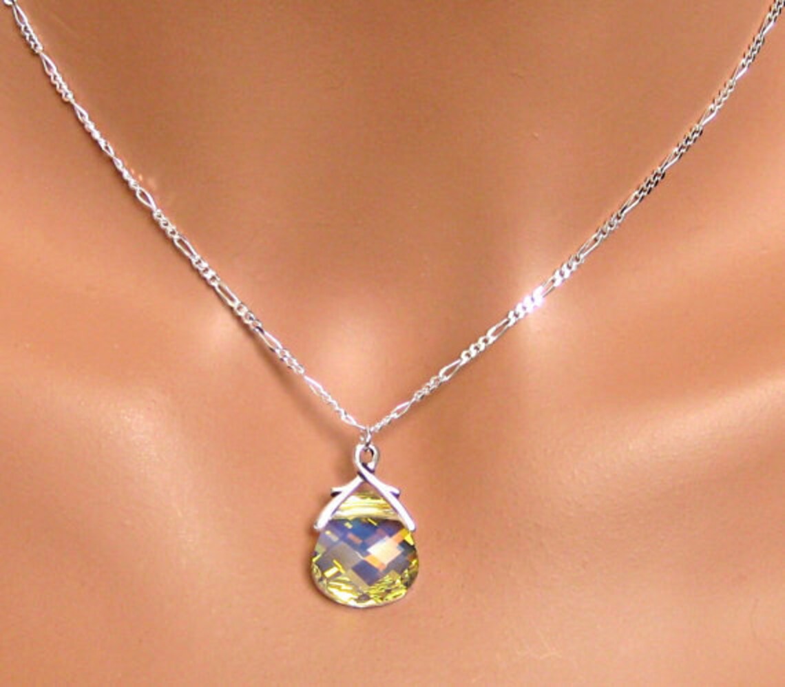 Crystal Pendant Bridal Jewelry Set Bridesmaids Gift Wedding Etsy