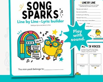 Song Sparks Lyric Builder Worksheets for Kids