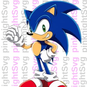 Sonic SVG PNG / Sonic The Hedgehog Clipart / Archivo de corte para Cricut y Silhouette / Sublimación de calcomanías de Sonic / Descarga digital