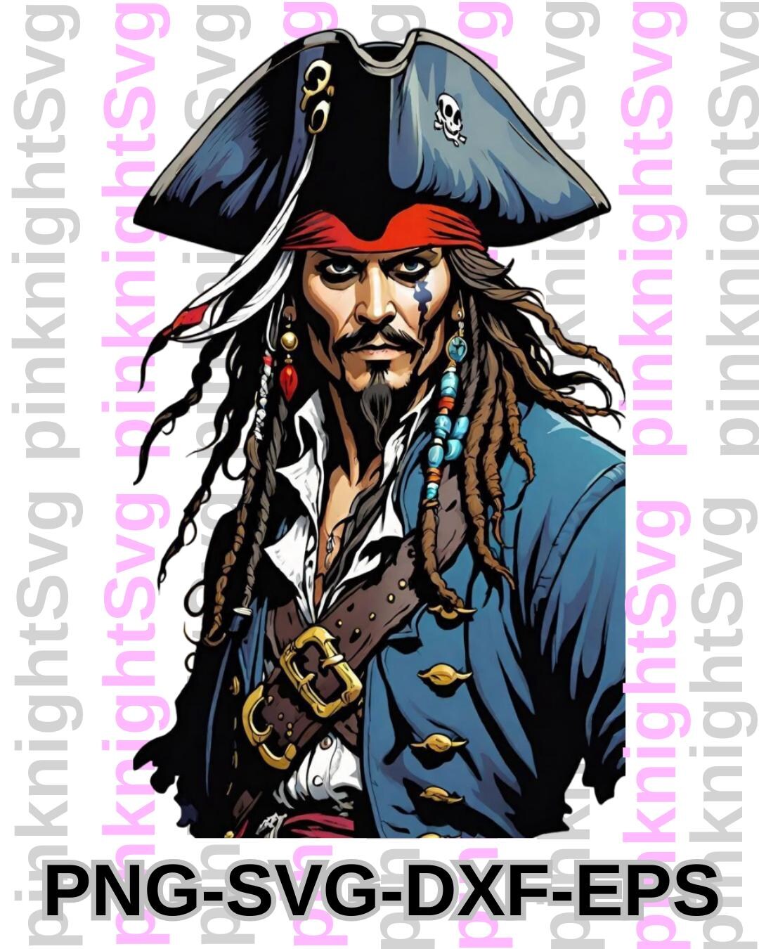 Johnny Depp PNG Jack Sparrow SVG PNG | Pirate Clipart Digital Download ...
