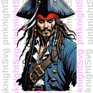 Johnny Depp PNG Jack Sparrow SVG PNG | Pirate Clipart Digital Download | Cricut & Silhouette Cut File | Pirate Sublimation |
