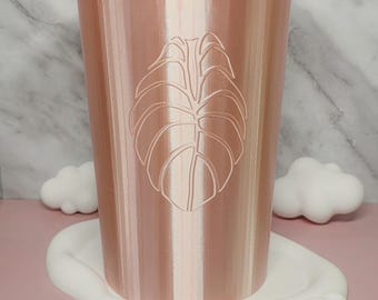 6" 3D Printed Leaf Stenciled Self-Watering Pot