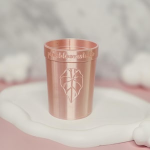 2.5" 3D Printed Leaf Stenciled Self-Watering Pot