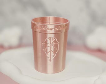 2.5" 3D Printed Leaf Stenciled Self-Watering Pot