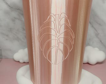 7" 3D Printed Leaf Stenciled Self-Watering Pot