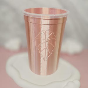 5" 3D Printed Leaf Stenciled Self-Watering Pot
