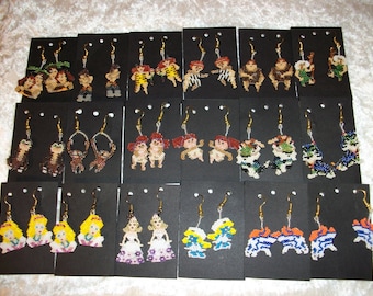 Disney Earrings The Croods Barbie Doll Smurette Broncos Tigers Caveman Sleuth Belt